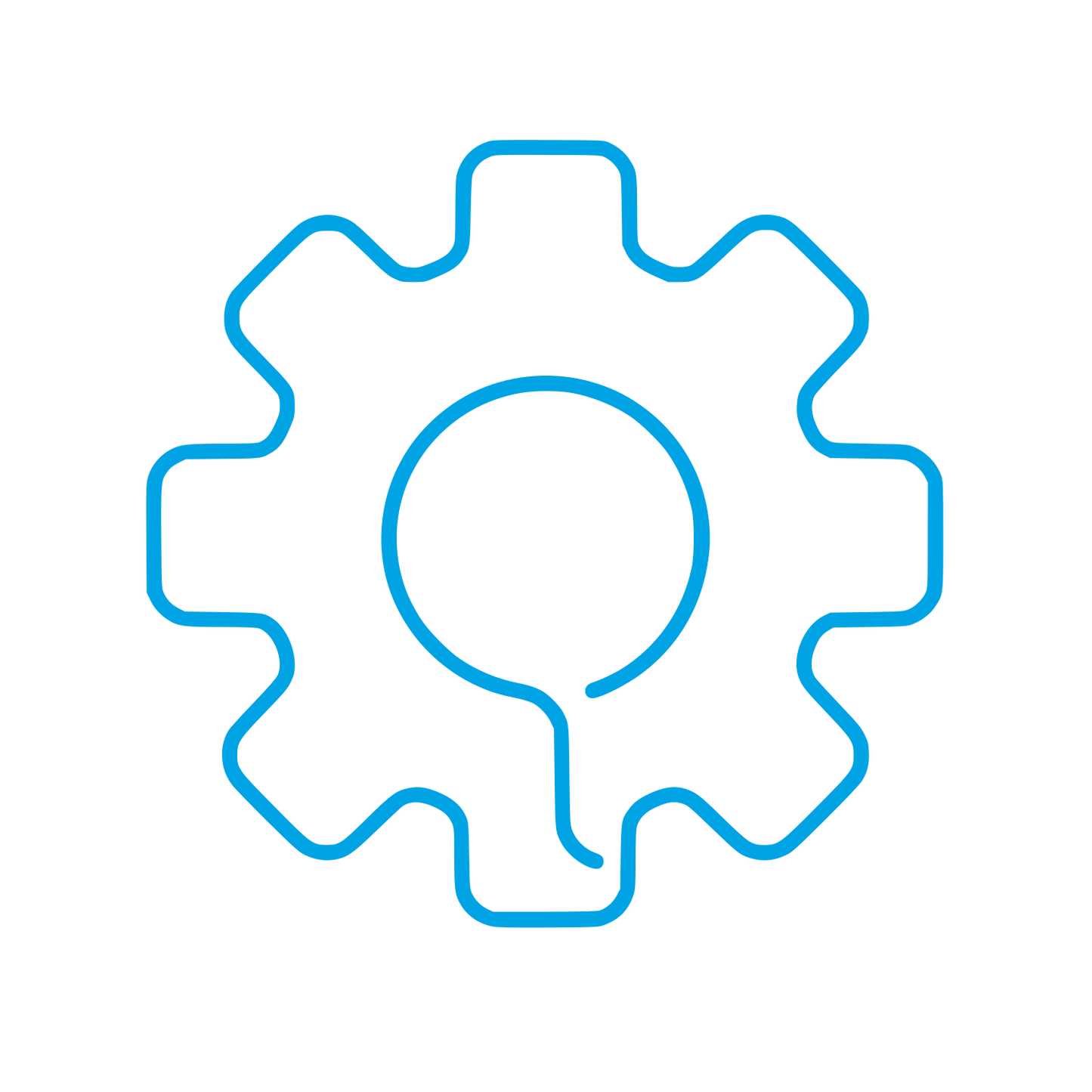 Gear Person Outline Logo #00a3e4