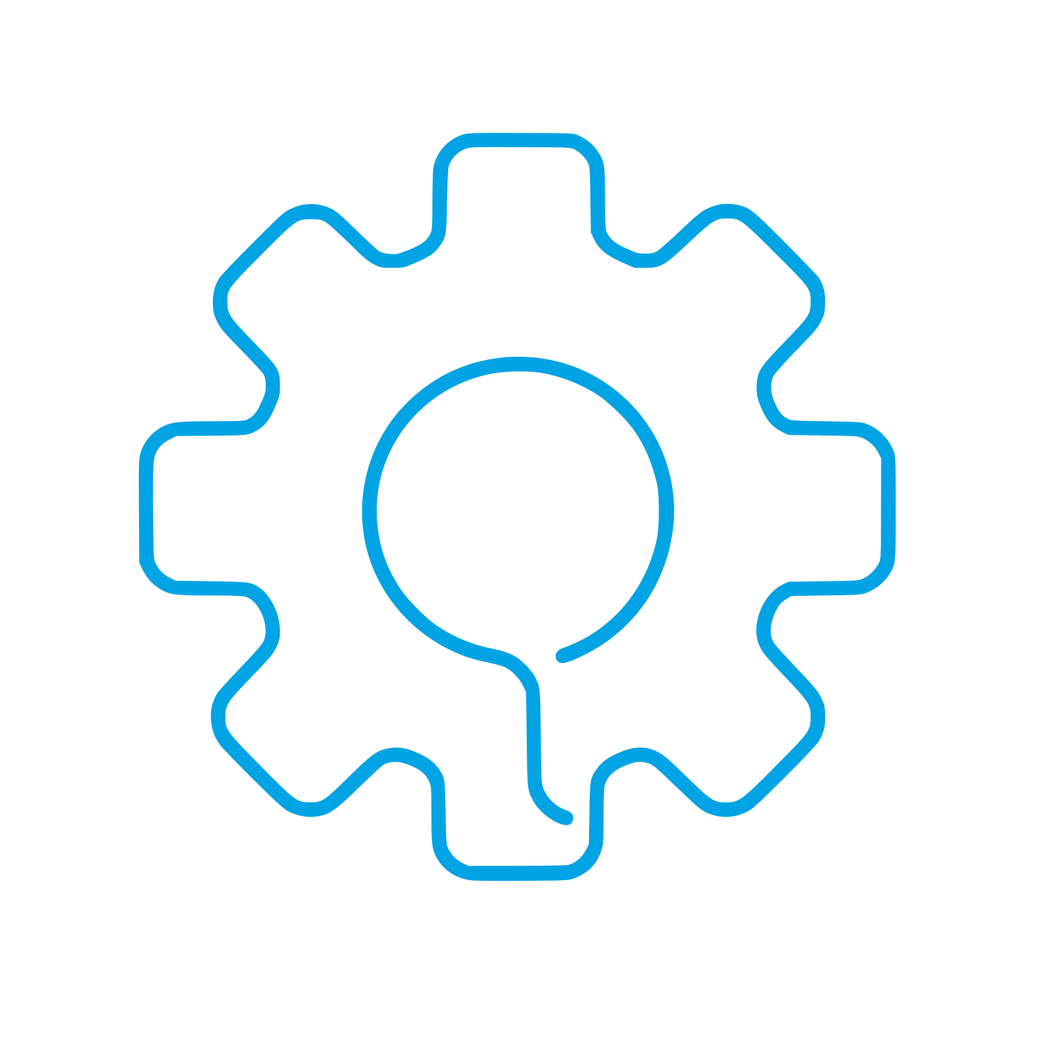 Gear Person Outline Logo #00a3e4