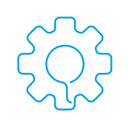 Gear Person Outline Logo #00a3e4