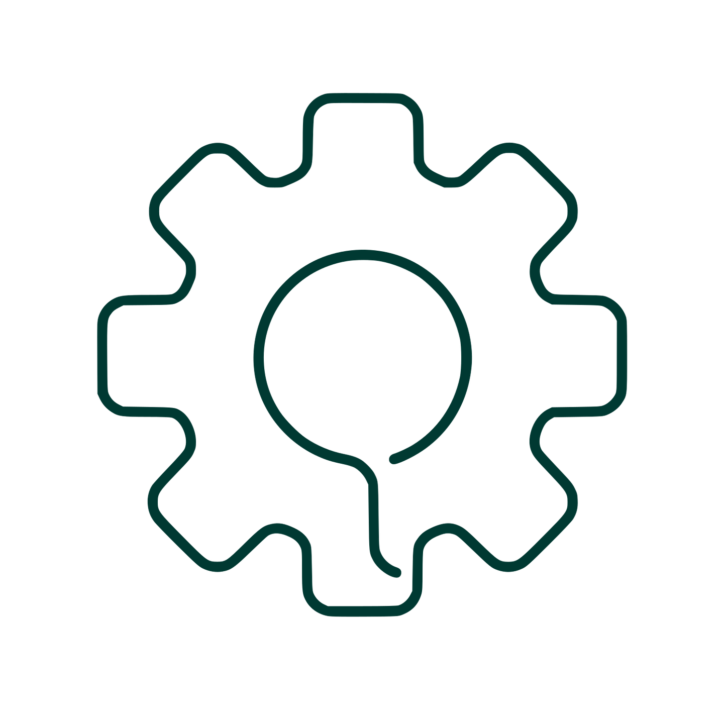 Gear Person Outline Logo #003932