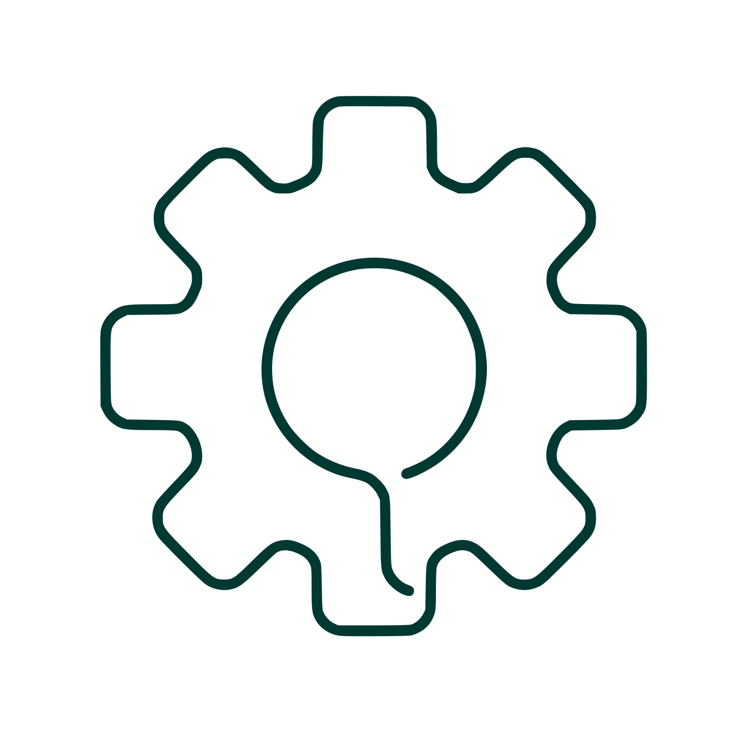 Gear Person Outline Logo #003932