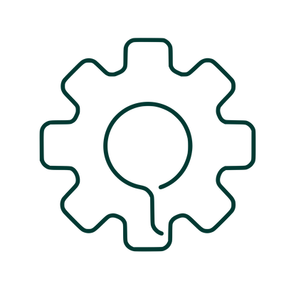 Gear Person Outline Logo #003932