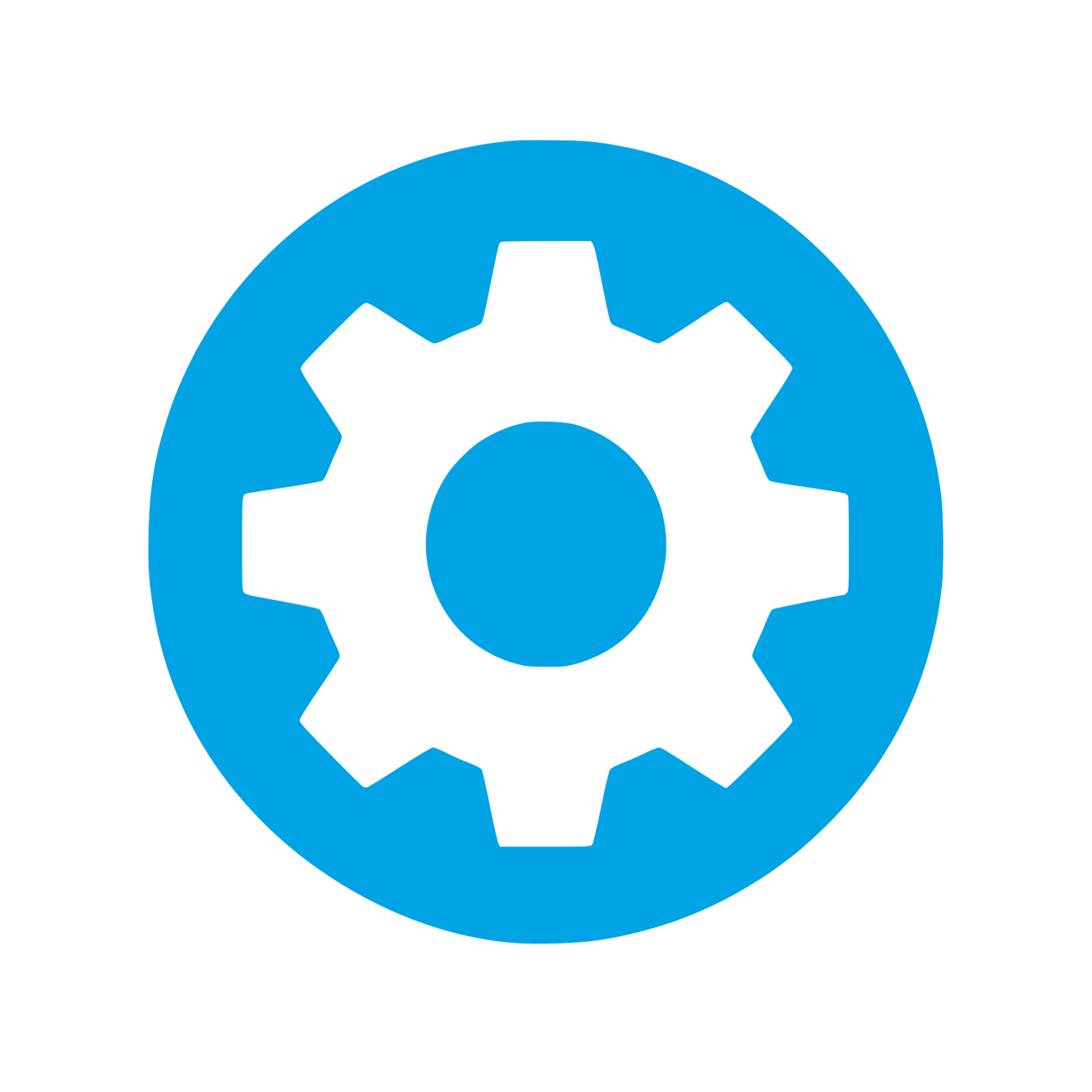 Gear in Circle Logo #00a3e4