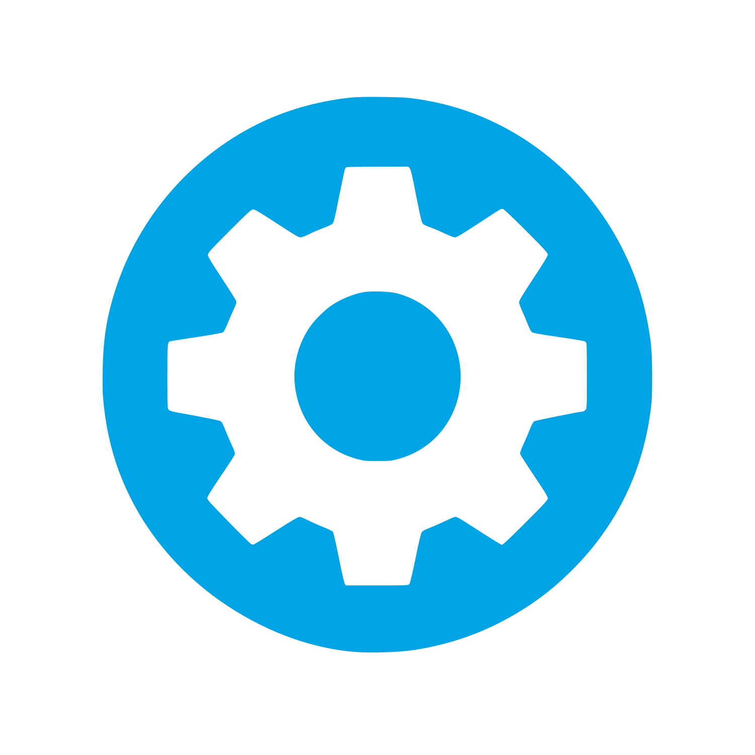 Gear in Circle Logo #00a3e4
