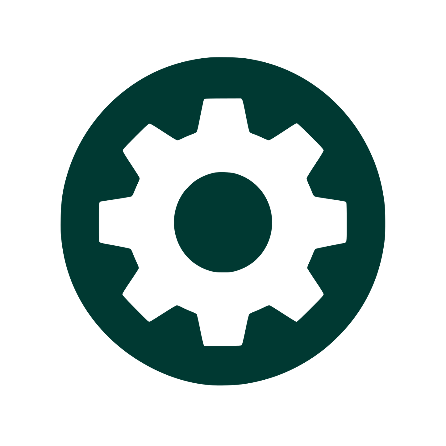 Gear in Circle Logo #003932