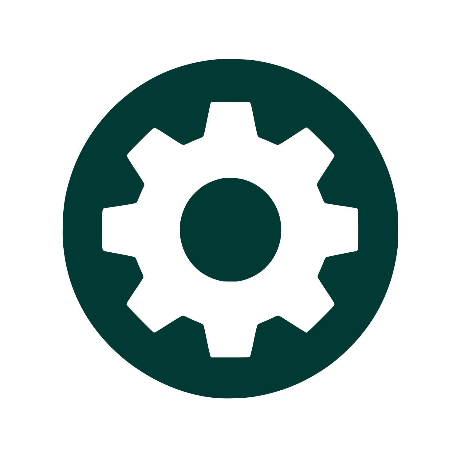 Gear in Circle Logo #003932