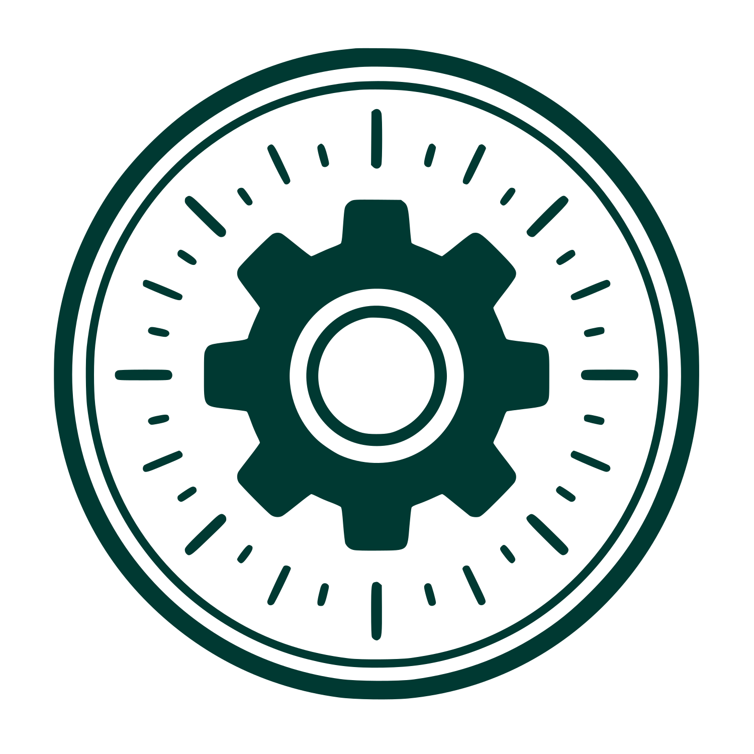 Gear Circle Dial Logo #003932