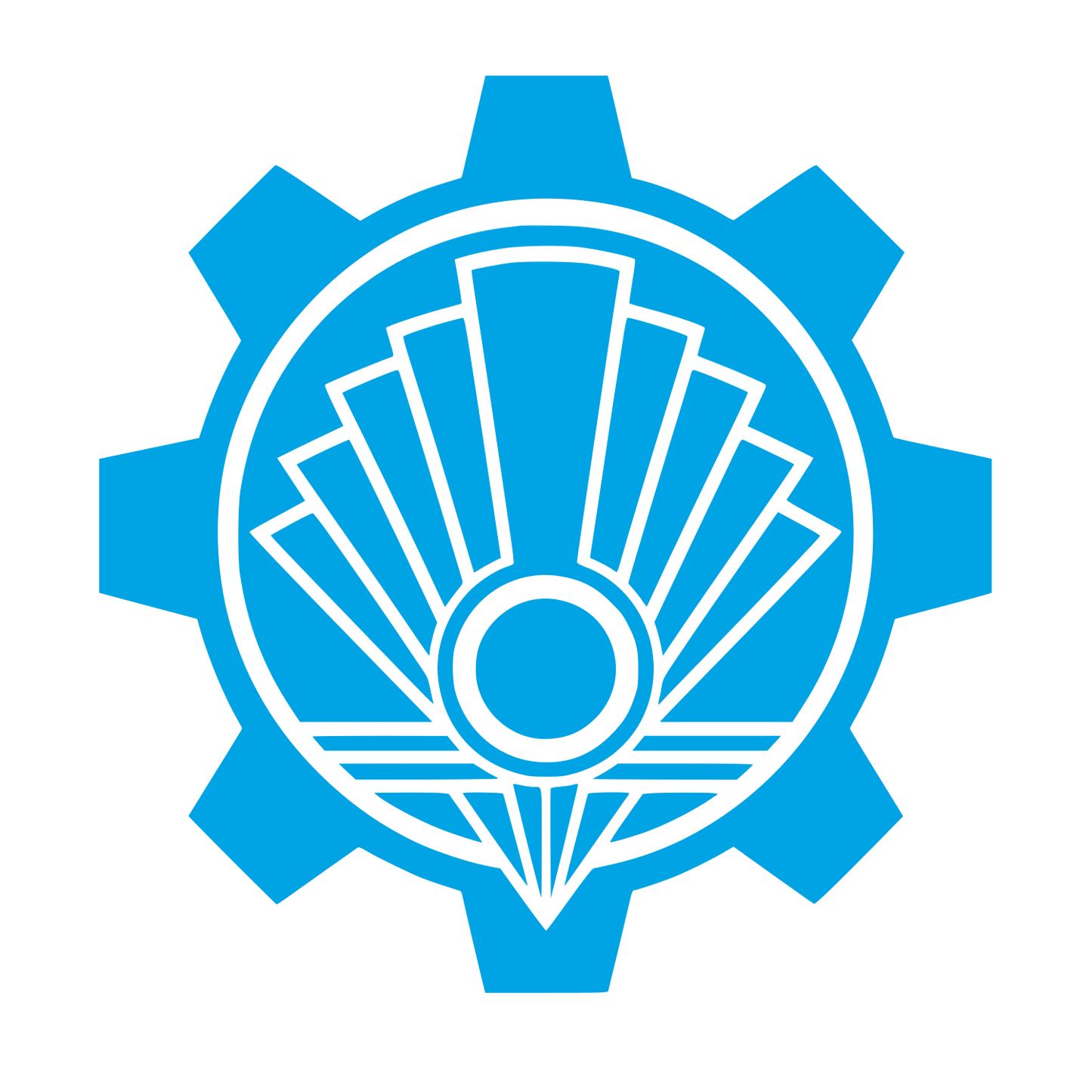 Gear Sun Fan Logo #00a3e4