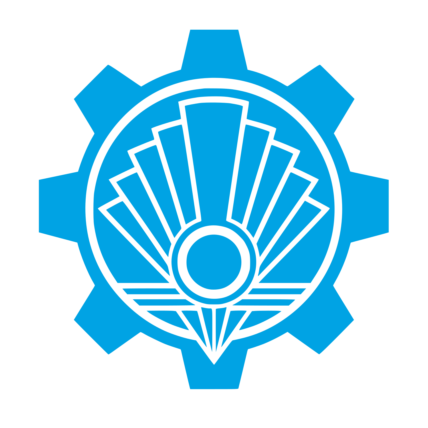Gear Sun Fan Logo #00a3e4