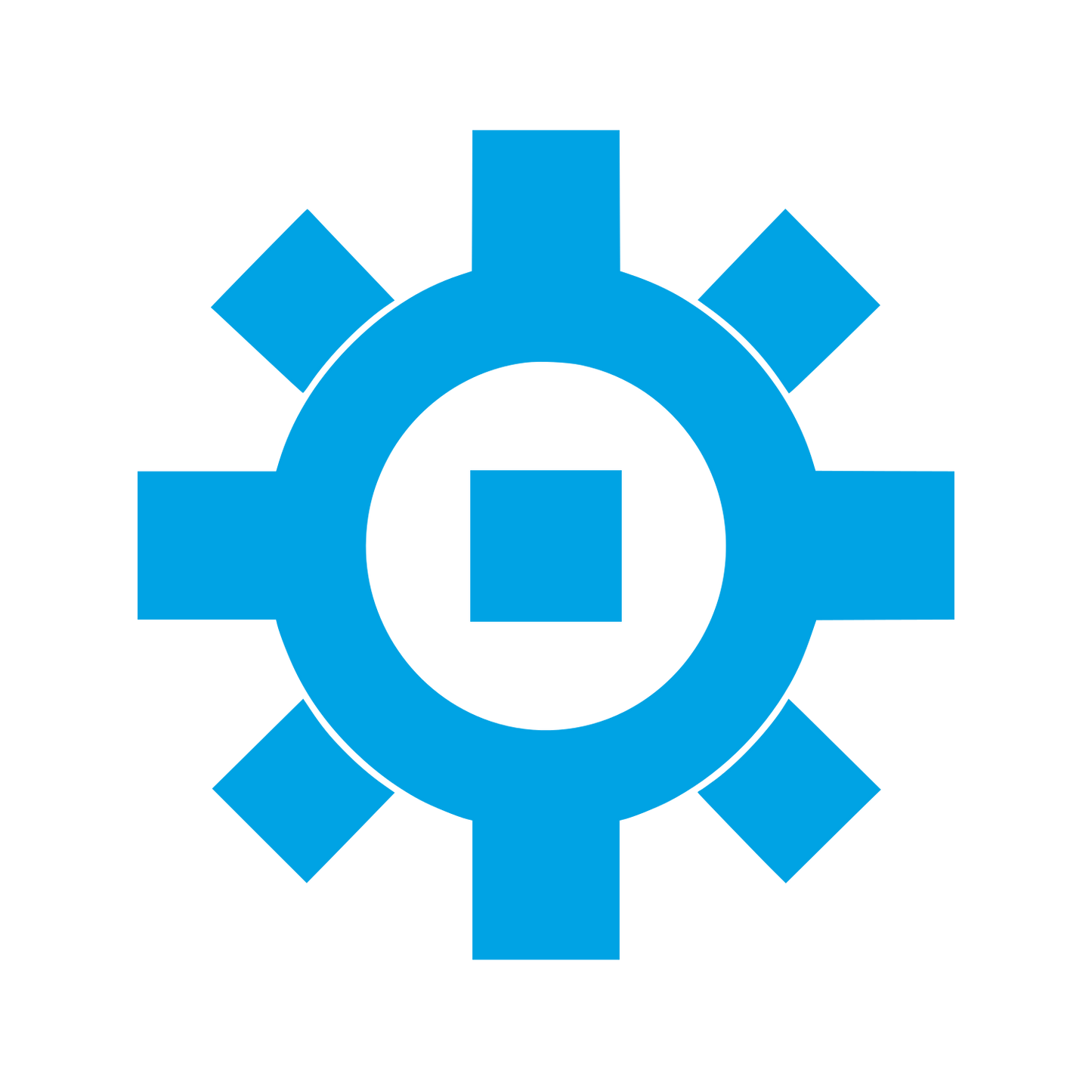Square Hole Gear Logo #00a3e4