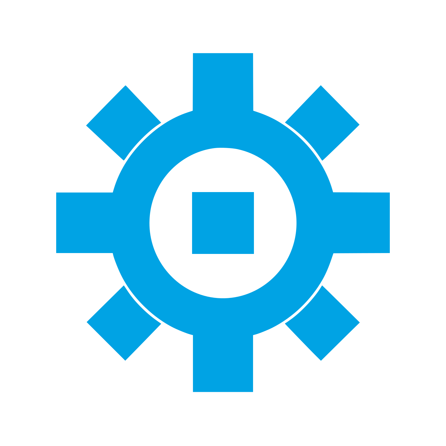 Square Hole Gear Logo #00a3e4