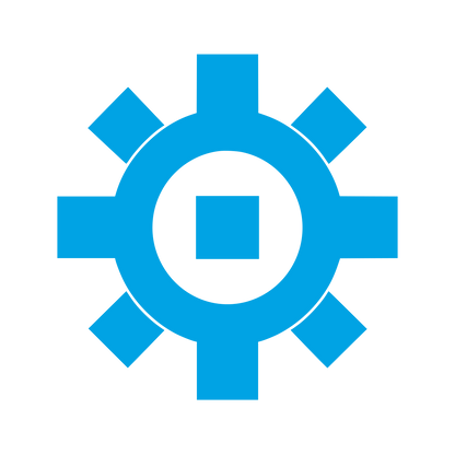 Square Hole Gear Logo #00a3e4