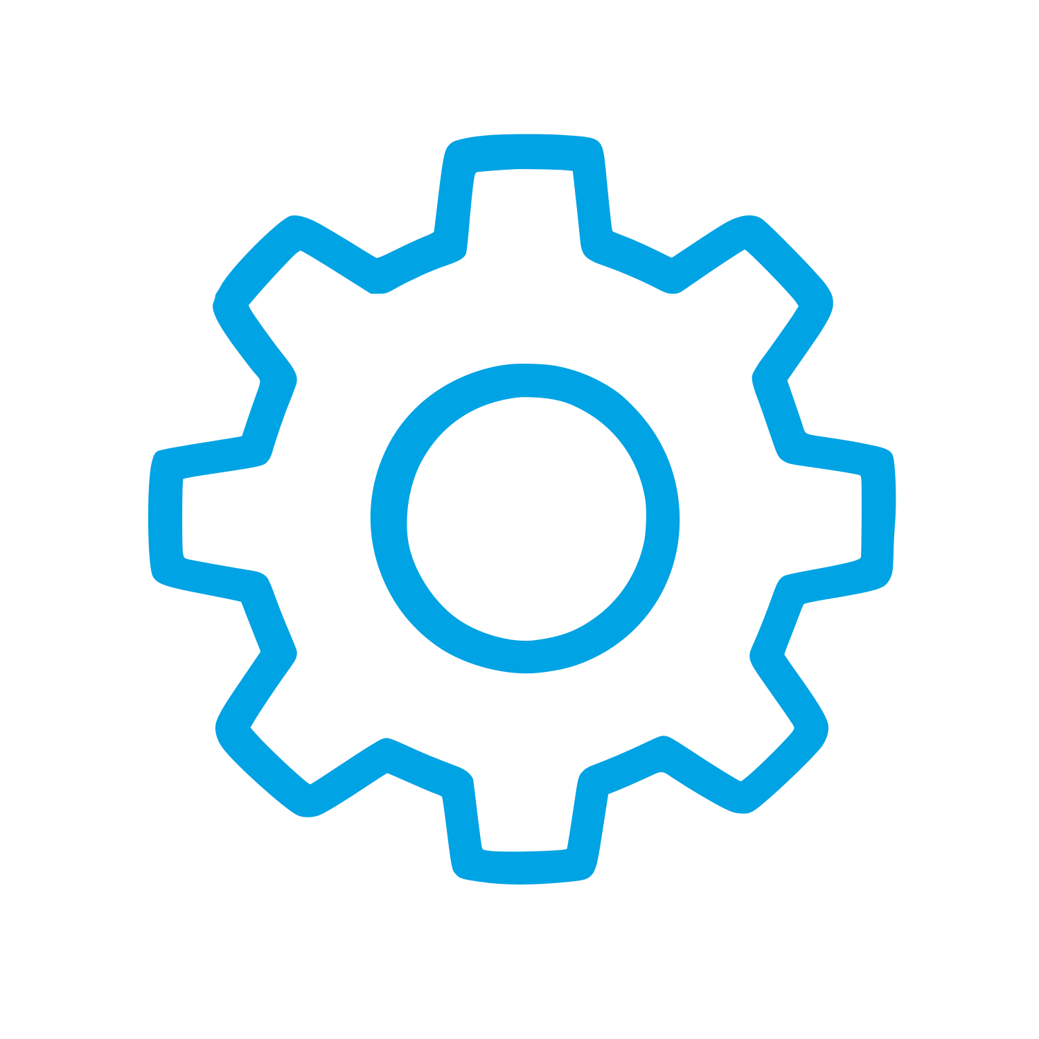 Gear Outline Logo #00a3e4