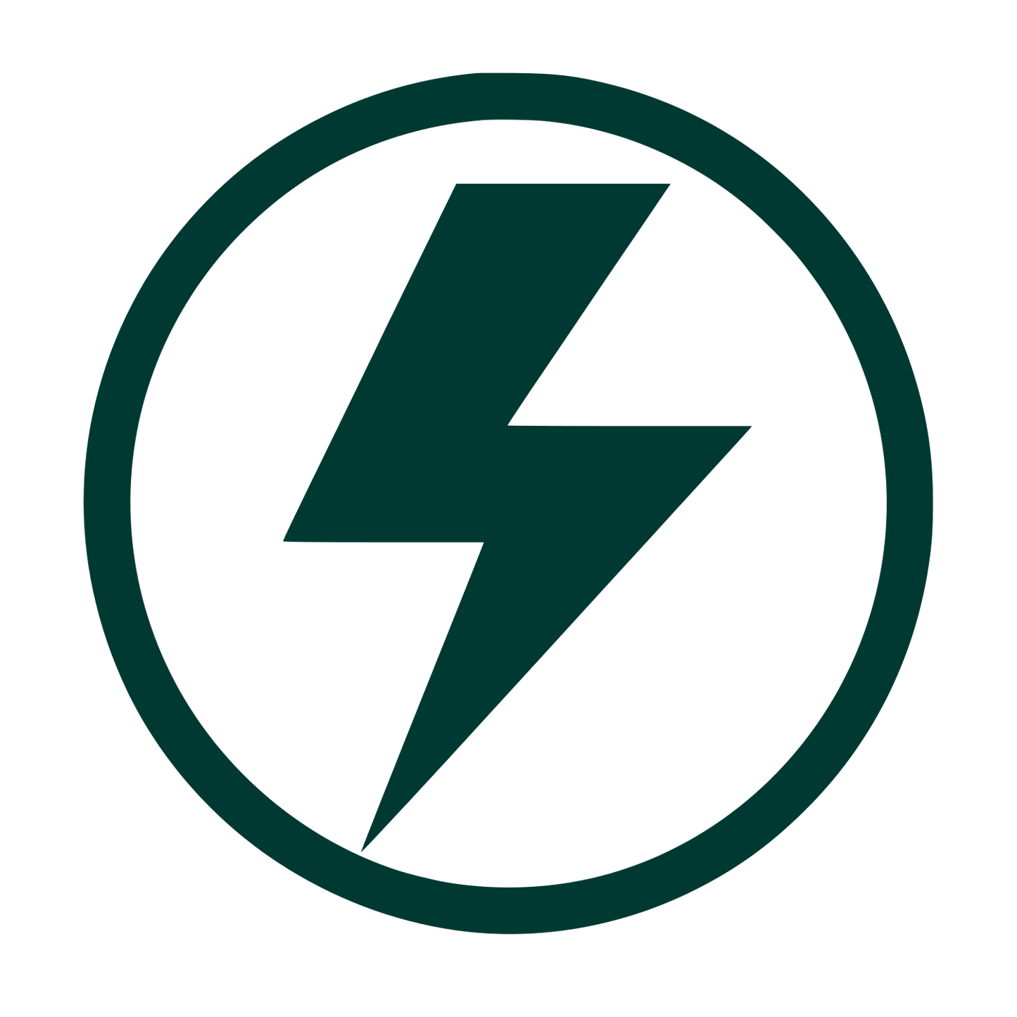 Lightning Bolt Circle Logo #003932