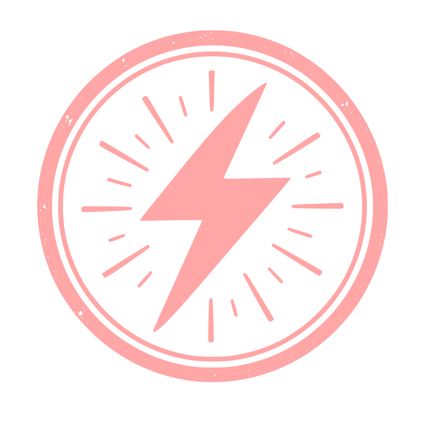Lightning Bolt Circle Logo #ffa6a6