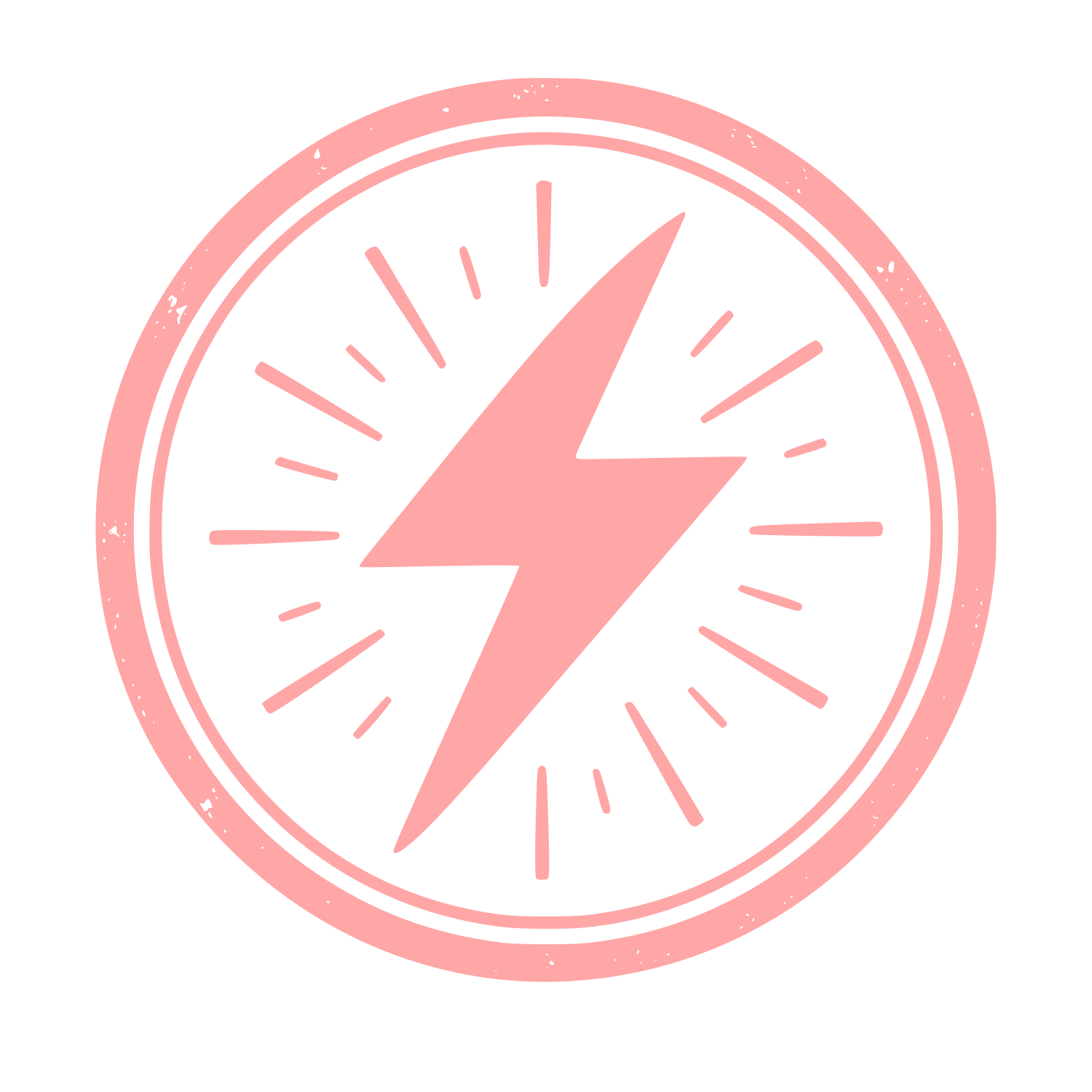 Lightning Bolt Circle Logo #ffa6a6