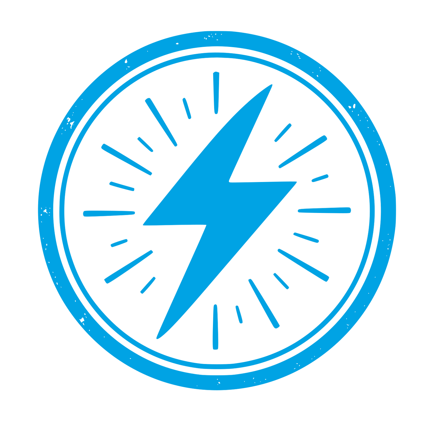Lightning Bolt Circle Logo #00a3e4