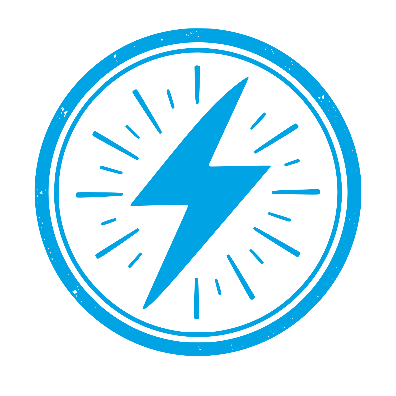 Lightning Bolt Circle Logo #00a3e4