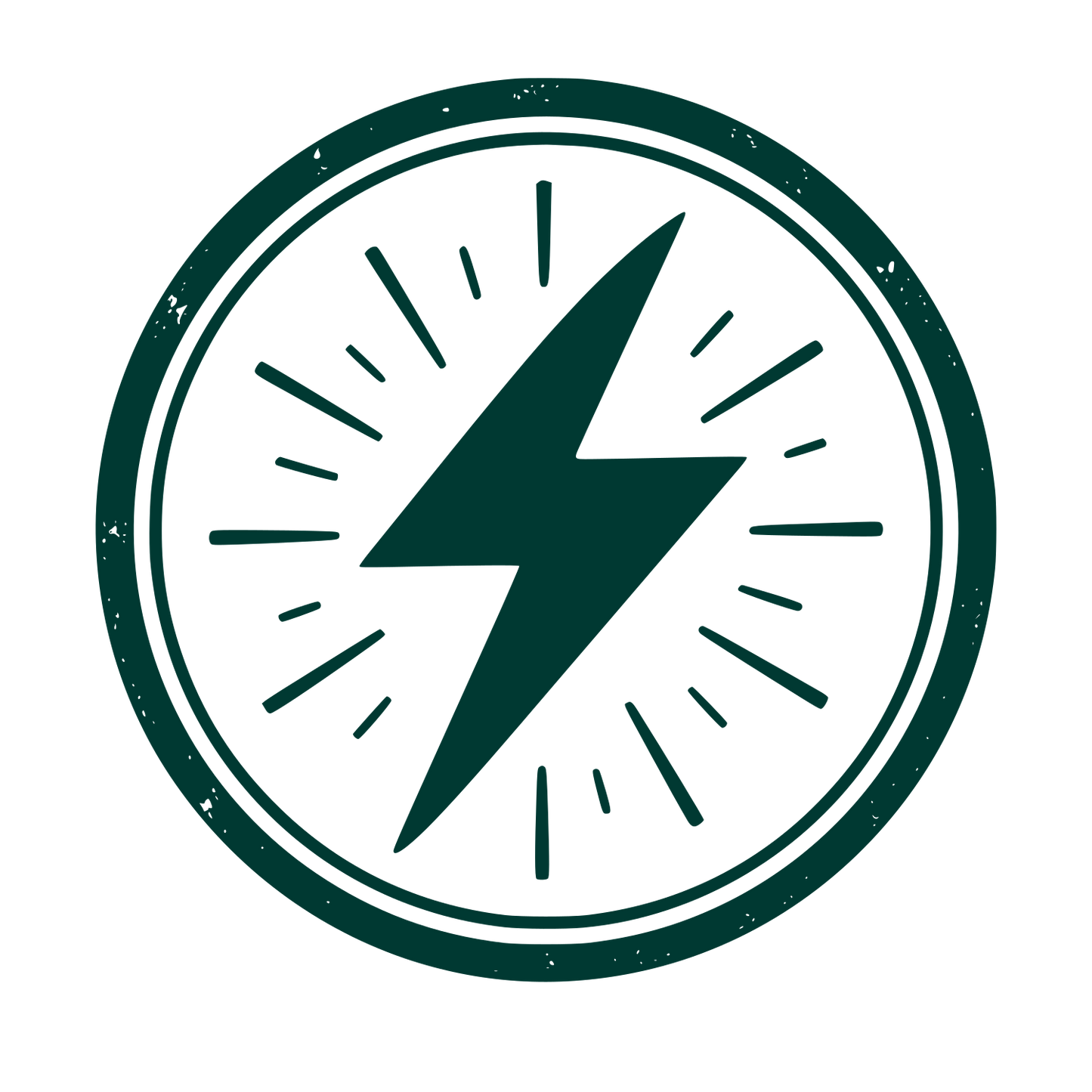 Lightning Bolt Circle Logo #003932