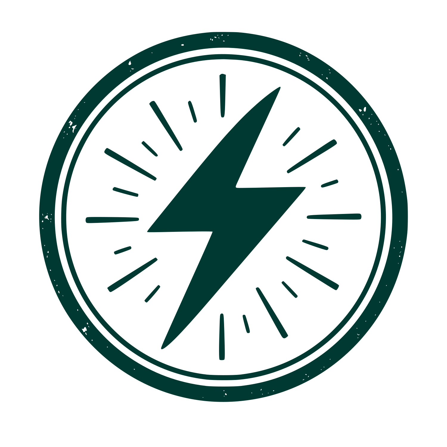 Lightning Bolt Circle Logo #003932