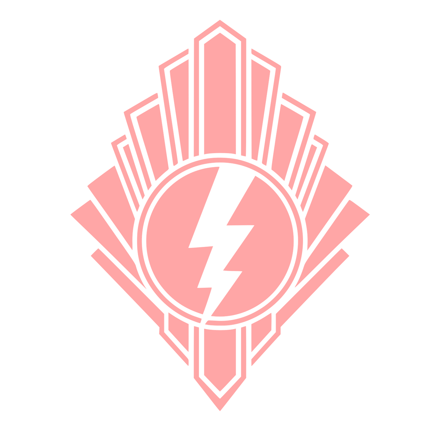 Art Deco Lightning Bolt Logo #ffa6a6