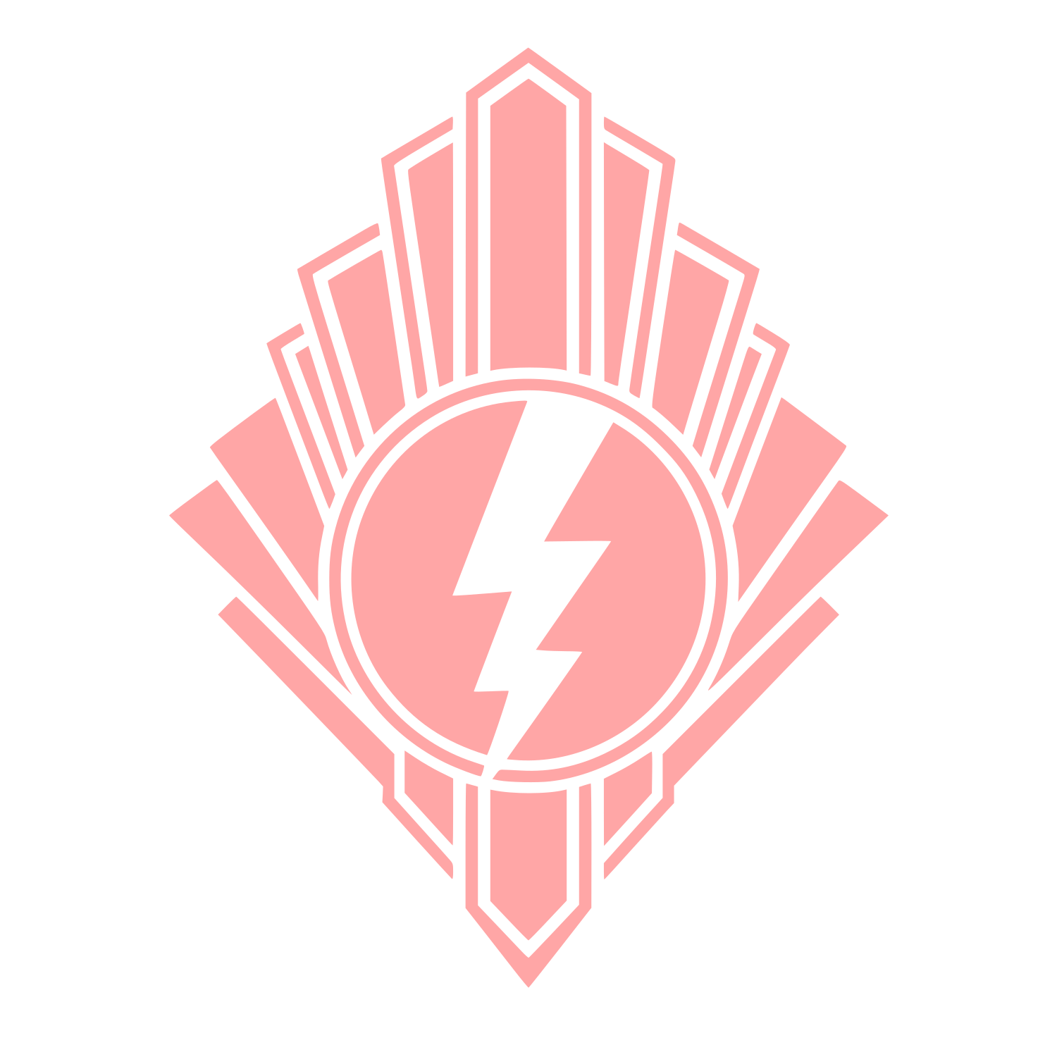 Art Deco Lightning Bolt Logo #ffa6a6
