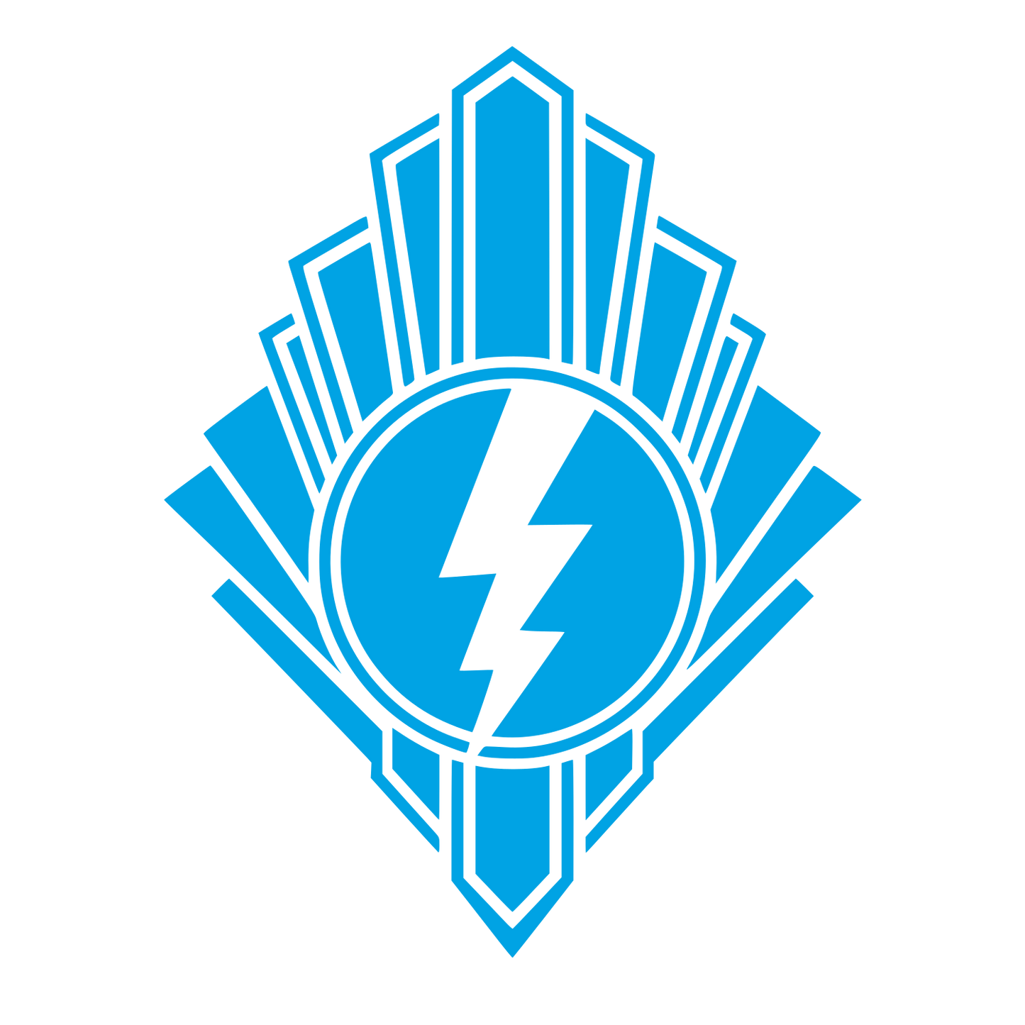 Art Deco Lightning Bolt Logo #00a3e4