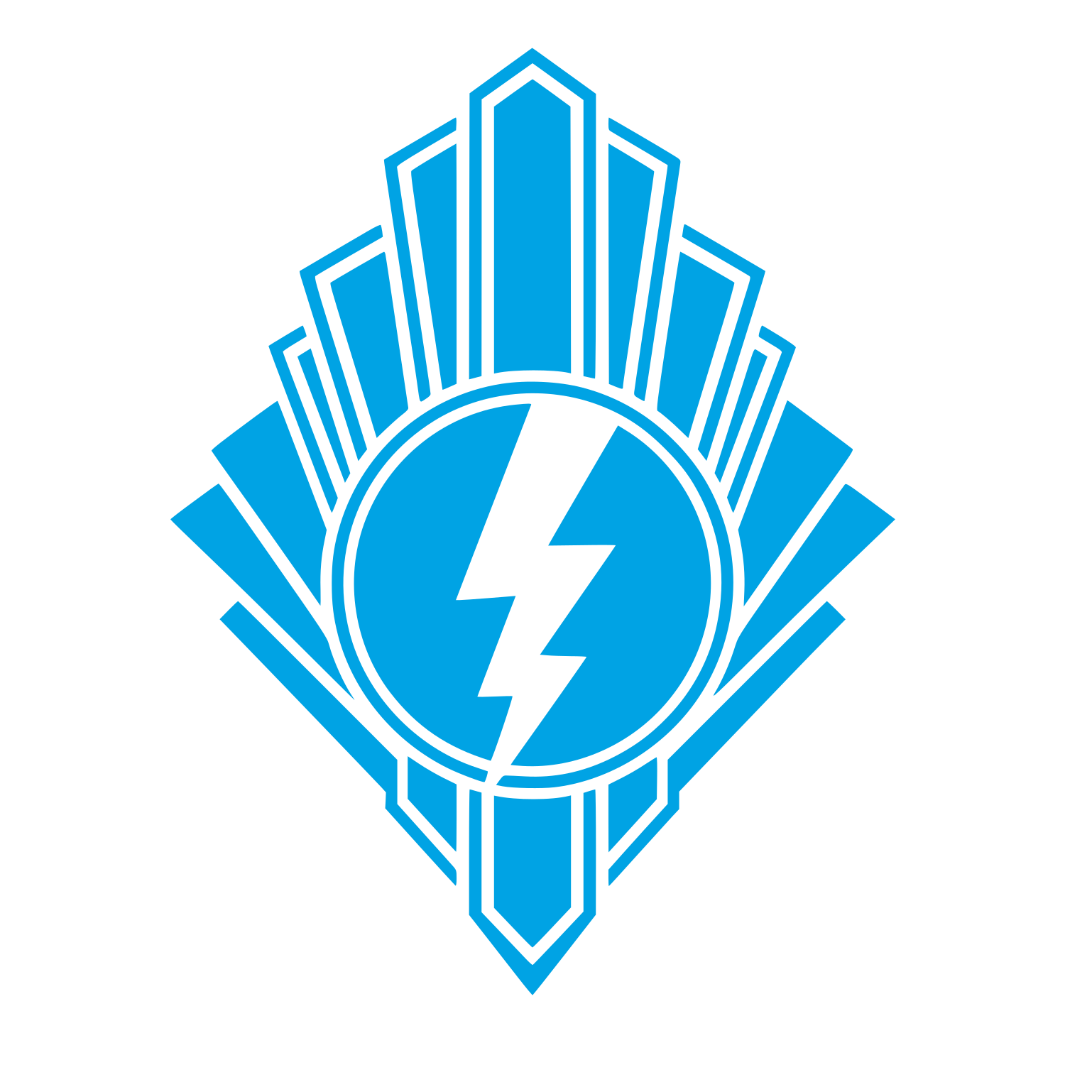 Art Deco Lightning Bolt Logo #00a3e4