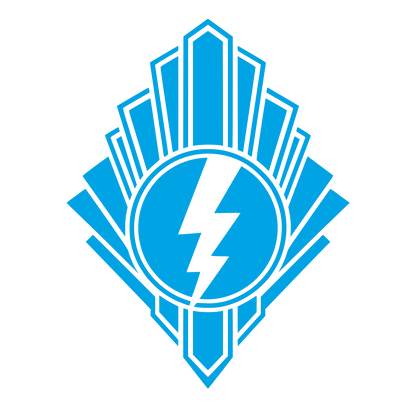Art Deco Lightning Bolt Logo #00a3e4