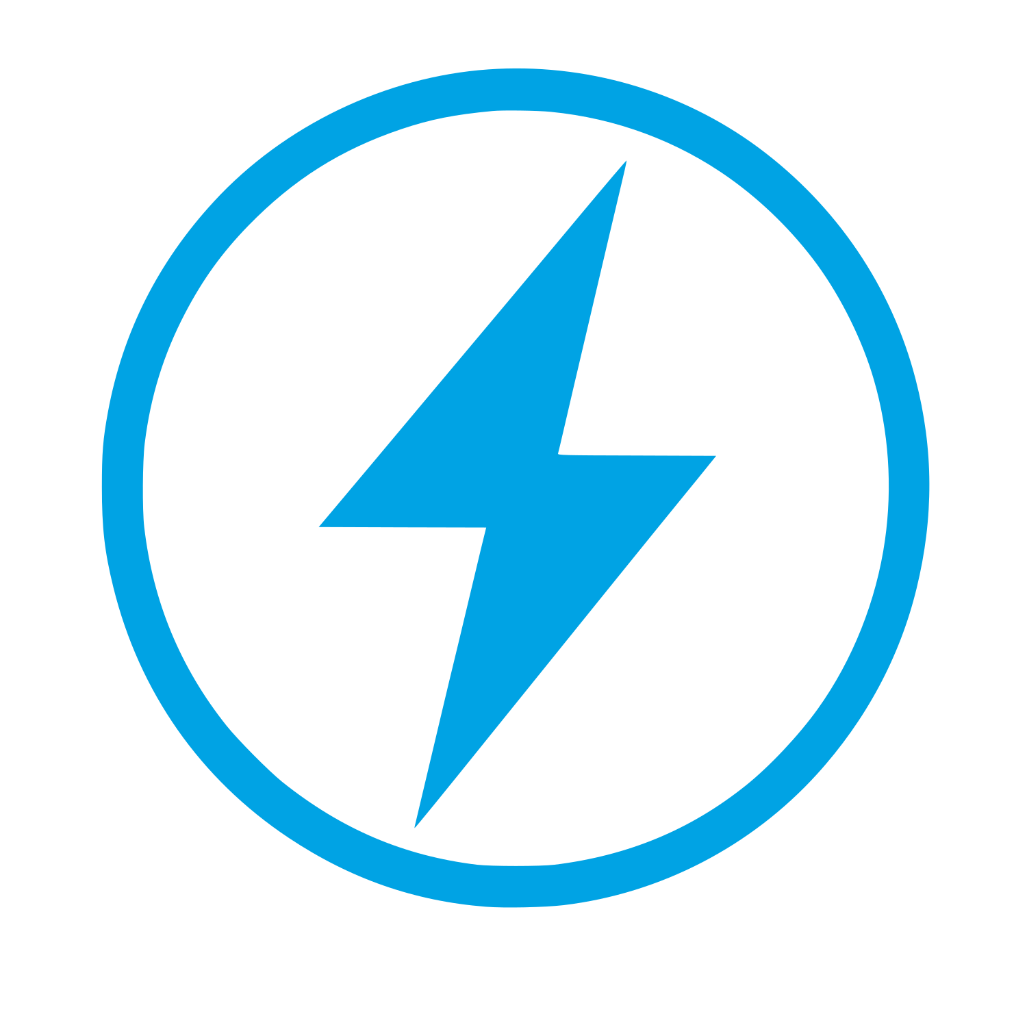 Lightning Bolt Circle Logo #00a3e4