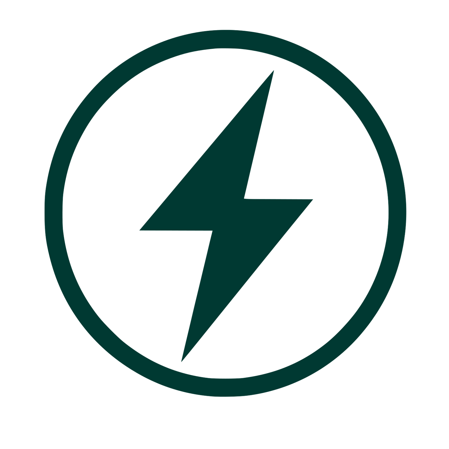 Lightning Bolt Circle Logo #003932
