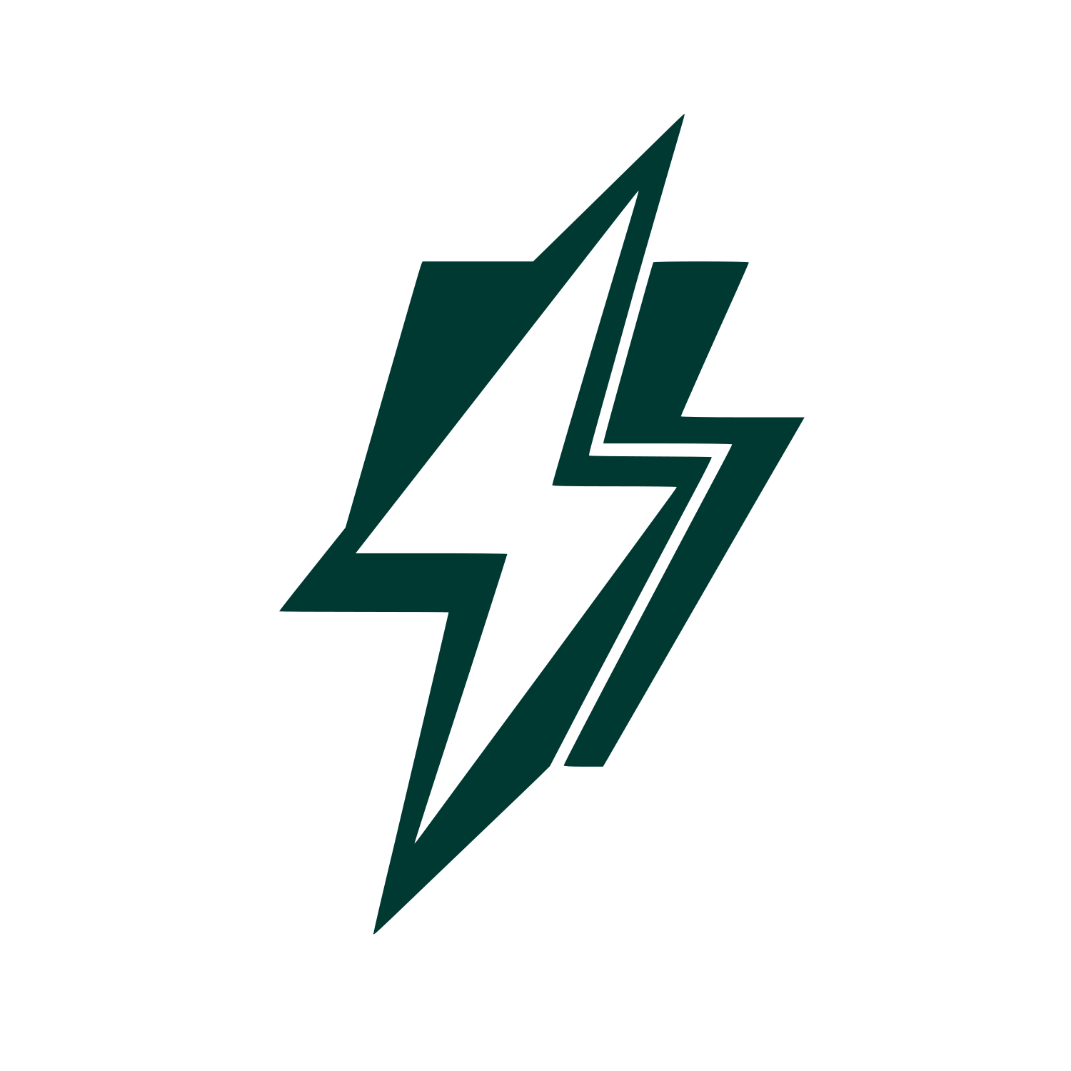 Double Lightning Bolt Logo #003932