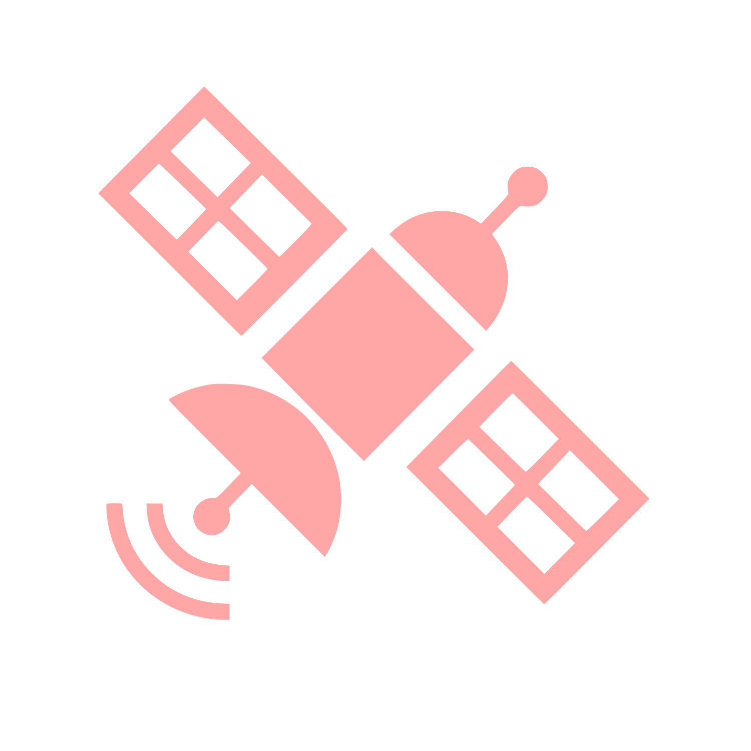 Satellite Signal Transmission Logo #ffa6a6