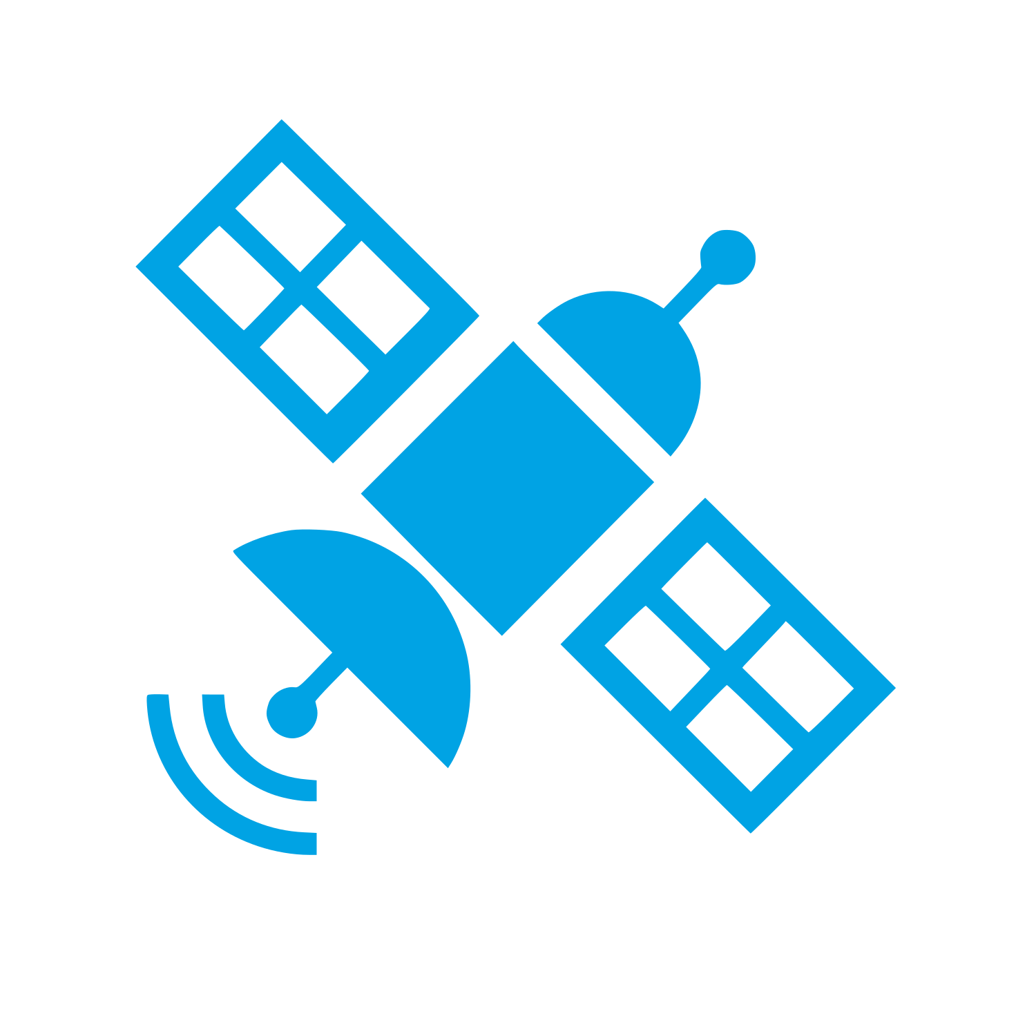 Satellite Signal Transmission Logo #00a3e4