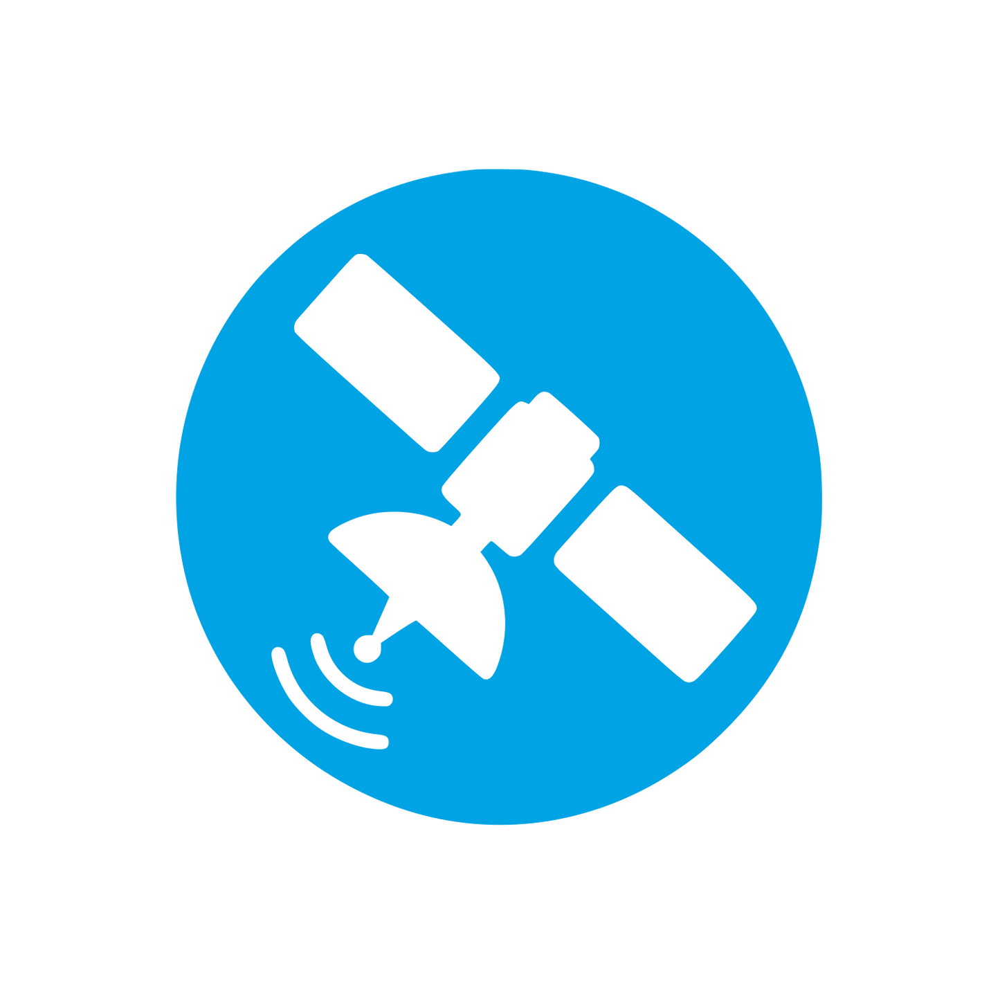 Satellite Dish Signal Logo #00a3e4