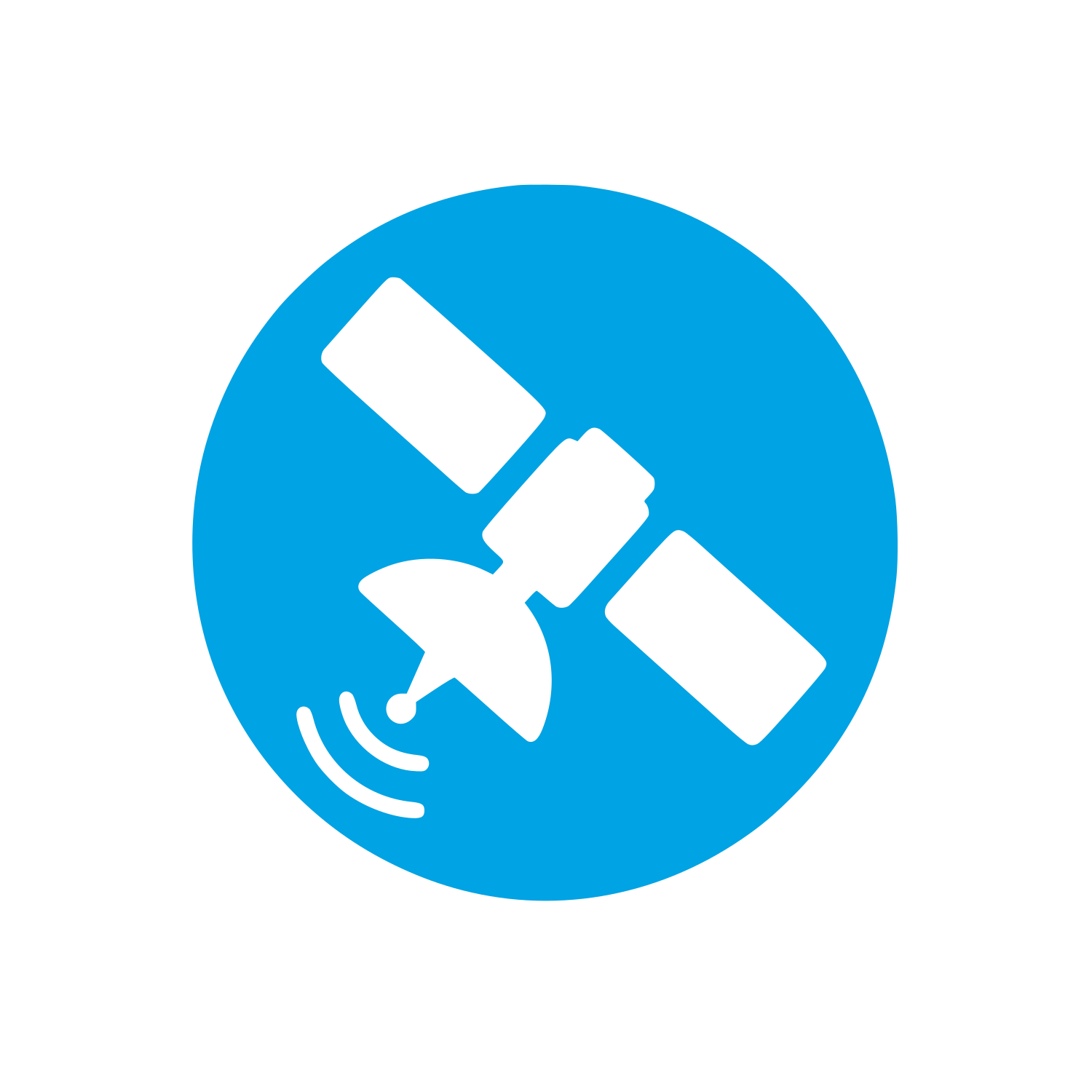 Satellite Dish Signal Logo #00a3e4