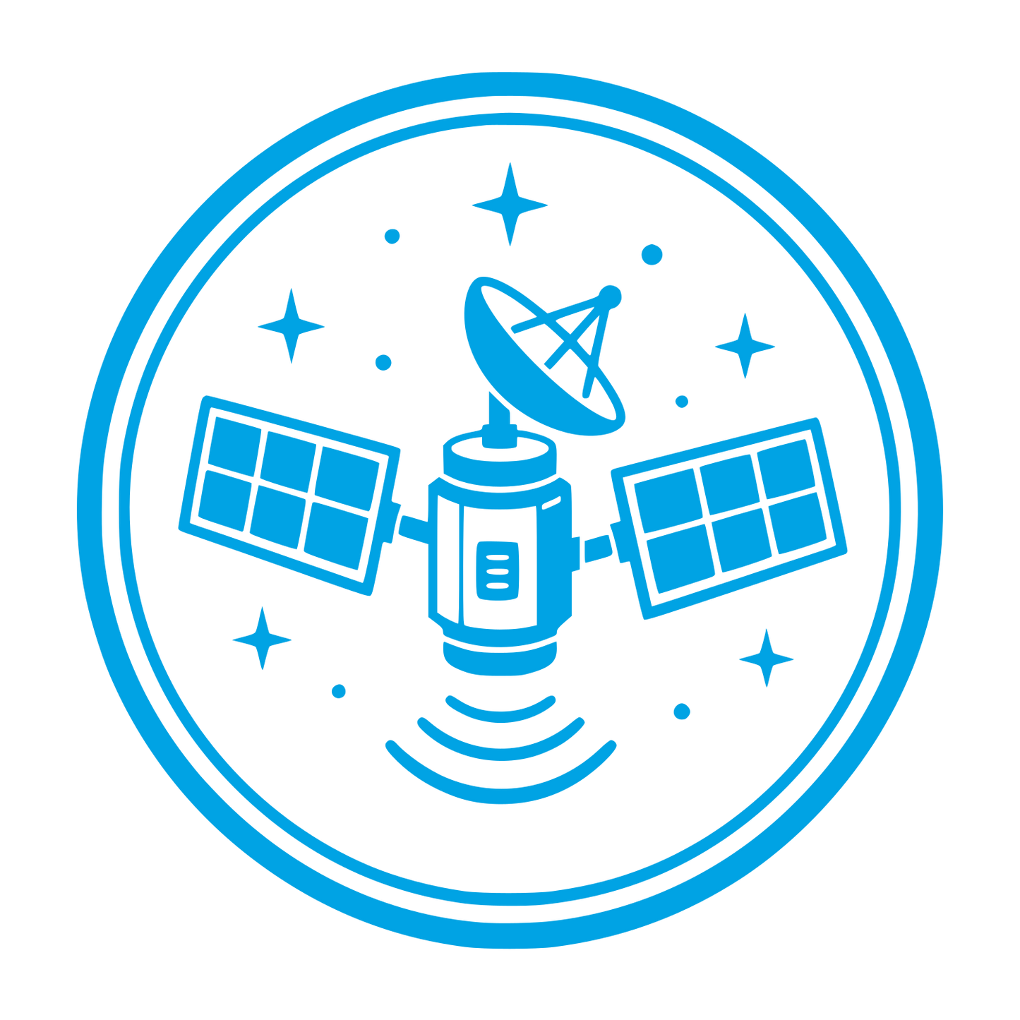 Satellite Dish Circle Logo #00a3e4