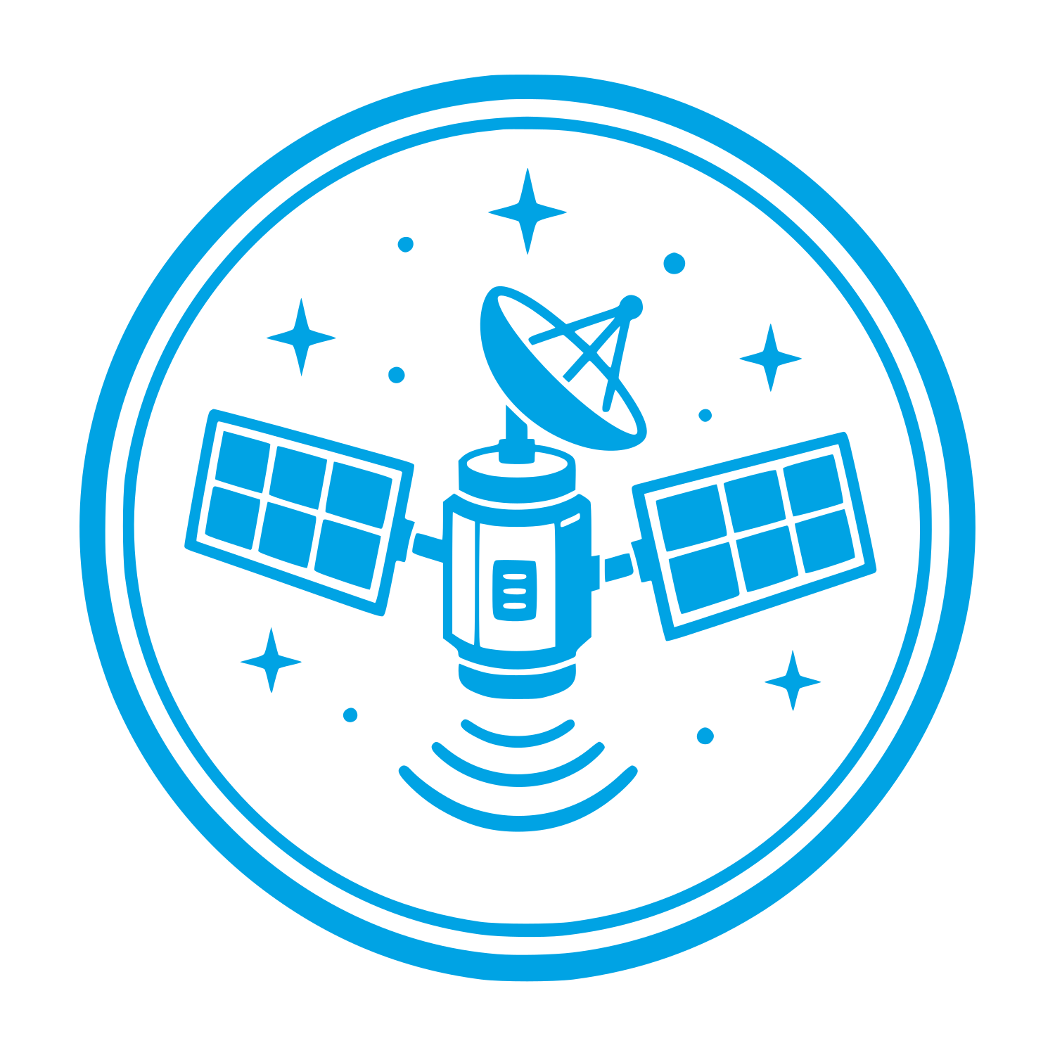 Satellite Dish Circle Logo #00a3e4