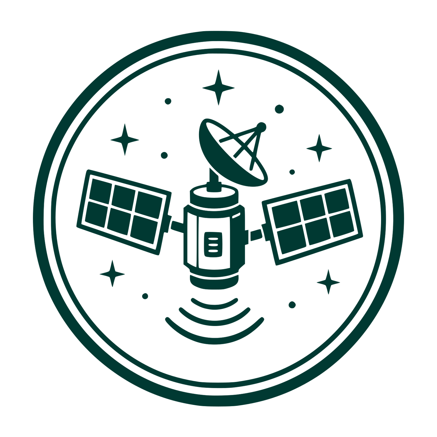 Satellite Dish Circle Logo #003932
