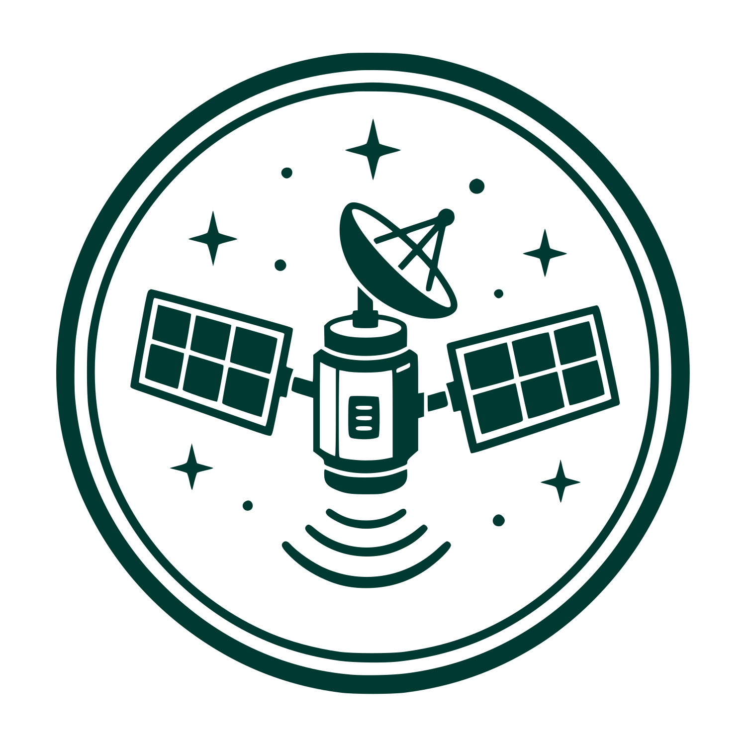 Satellite Dish Circle Logo #003932
