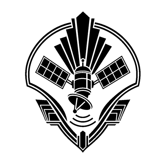 Space Satellite Emblem Logo