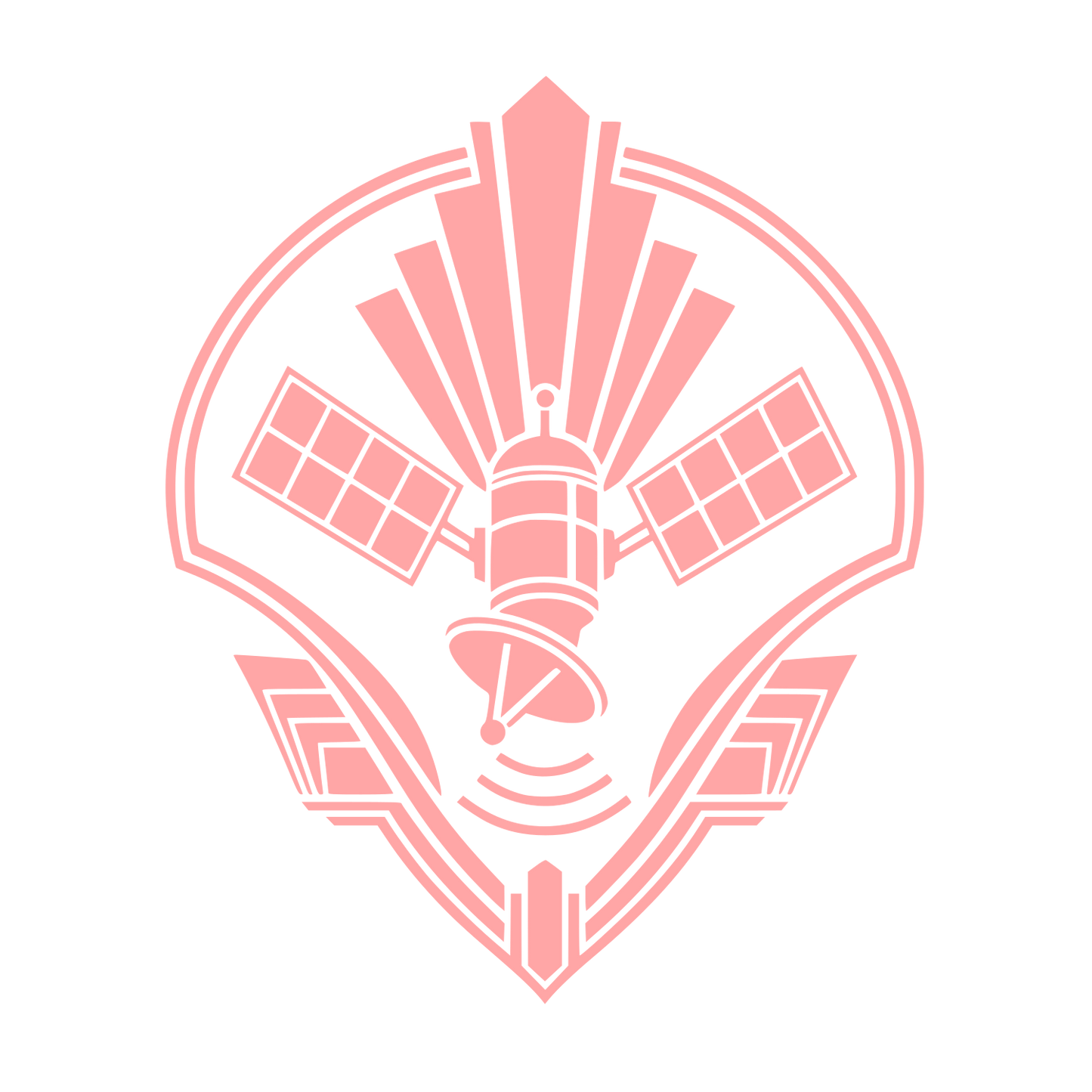 Space Satellite Emblem Logo #ffa6a6