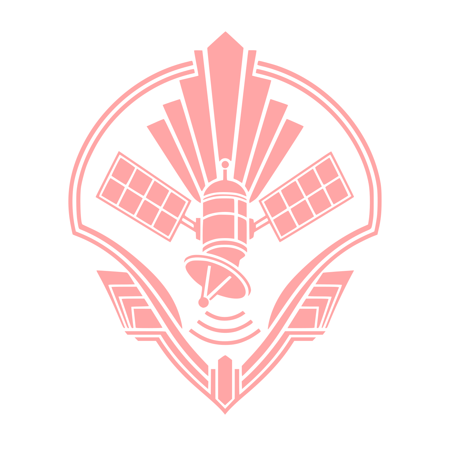 Space Satellite Emblem Logo #ffa6a6