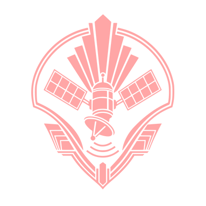Space Satellite Emblem Logo #ffa6a6