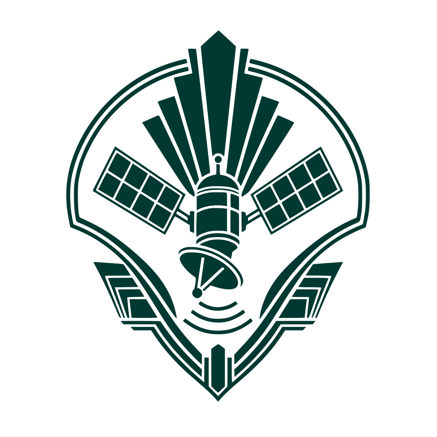 Space Satellite Emblem Logo #003932