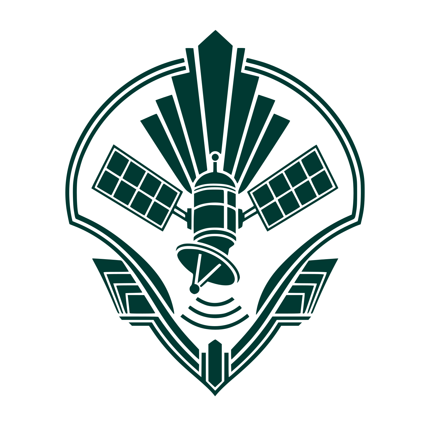 Space Satellite Emblem Logo #003932