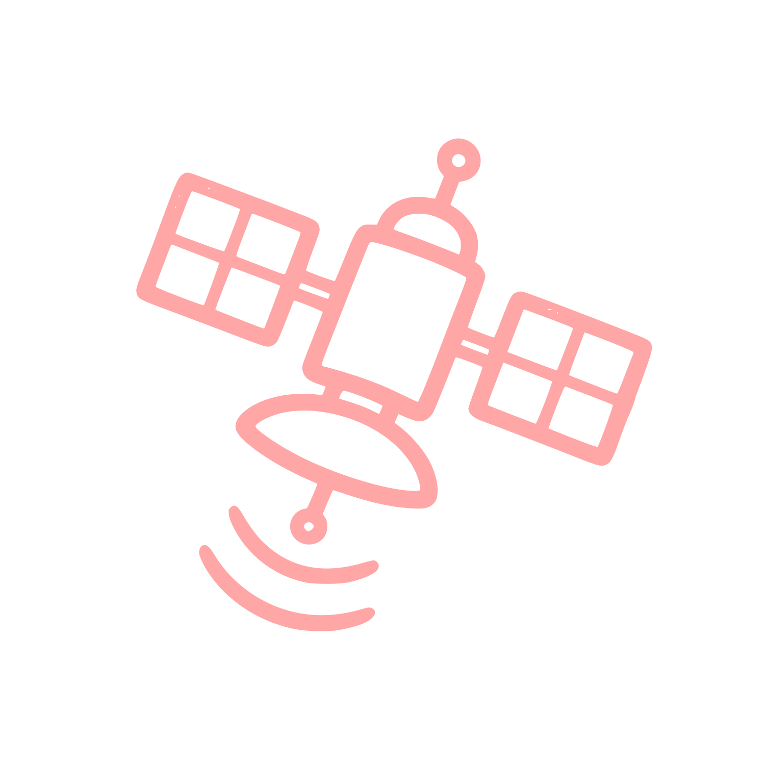 Satellite Signal Broadcast Logo #ffa6a6