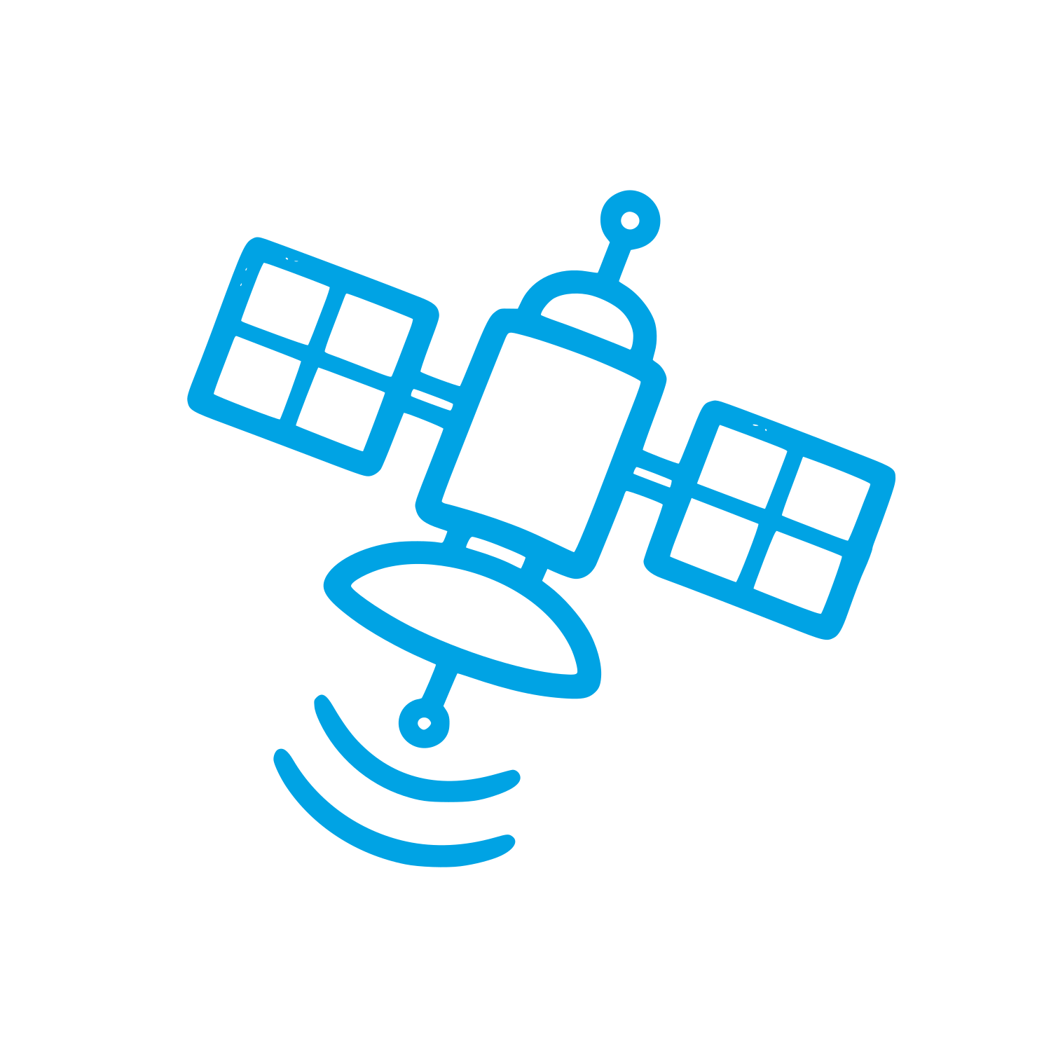 Satellite Signal Broadcast Logo #00a3e4