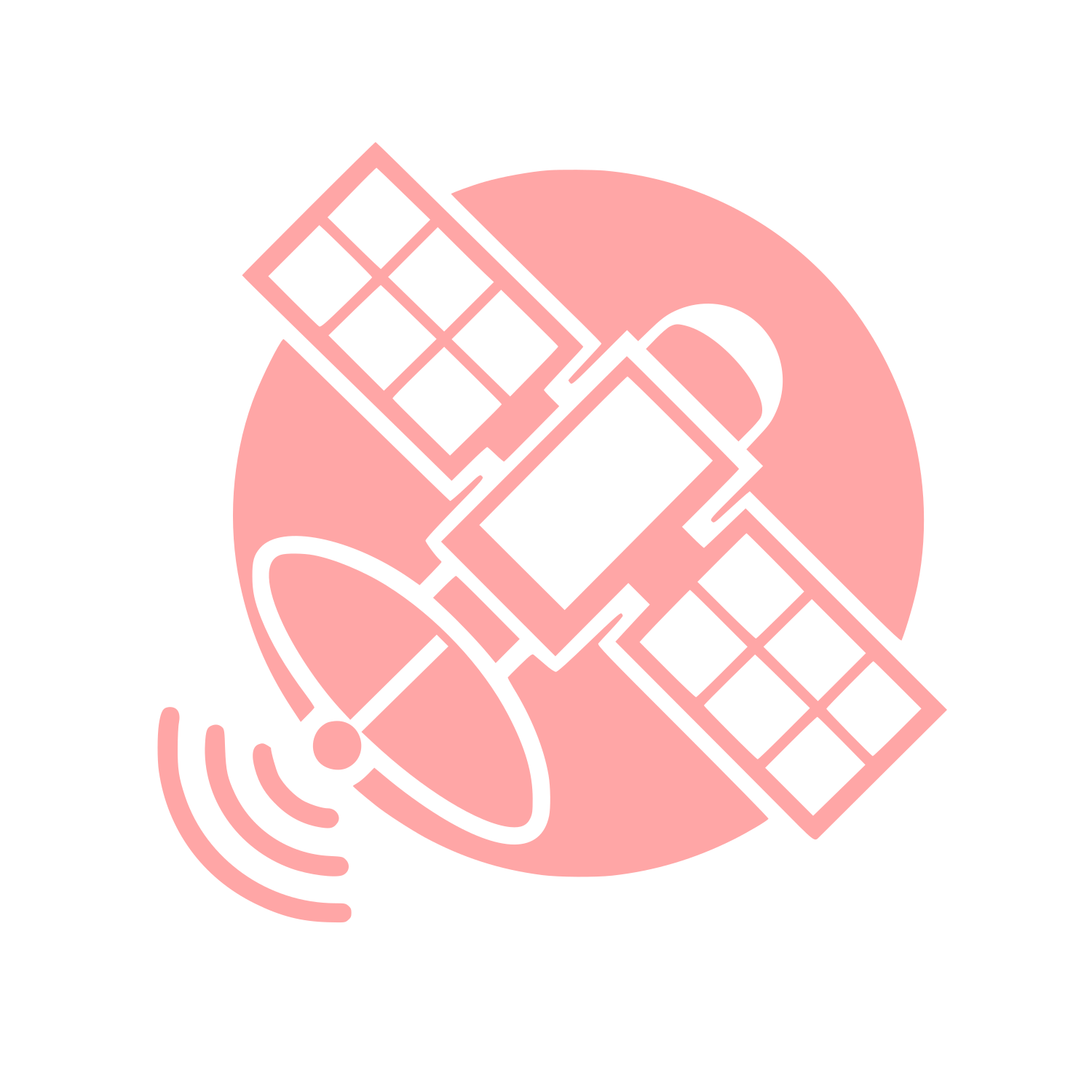 Satellite Dish Signal Logo #ffa6a6
