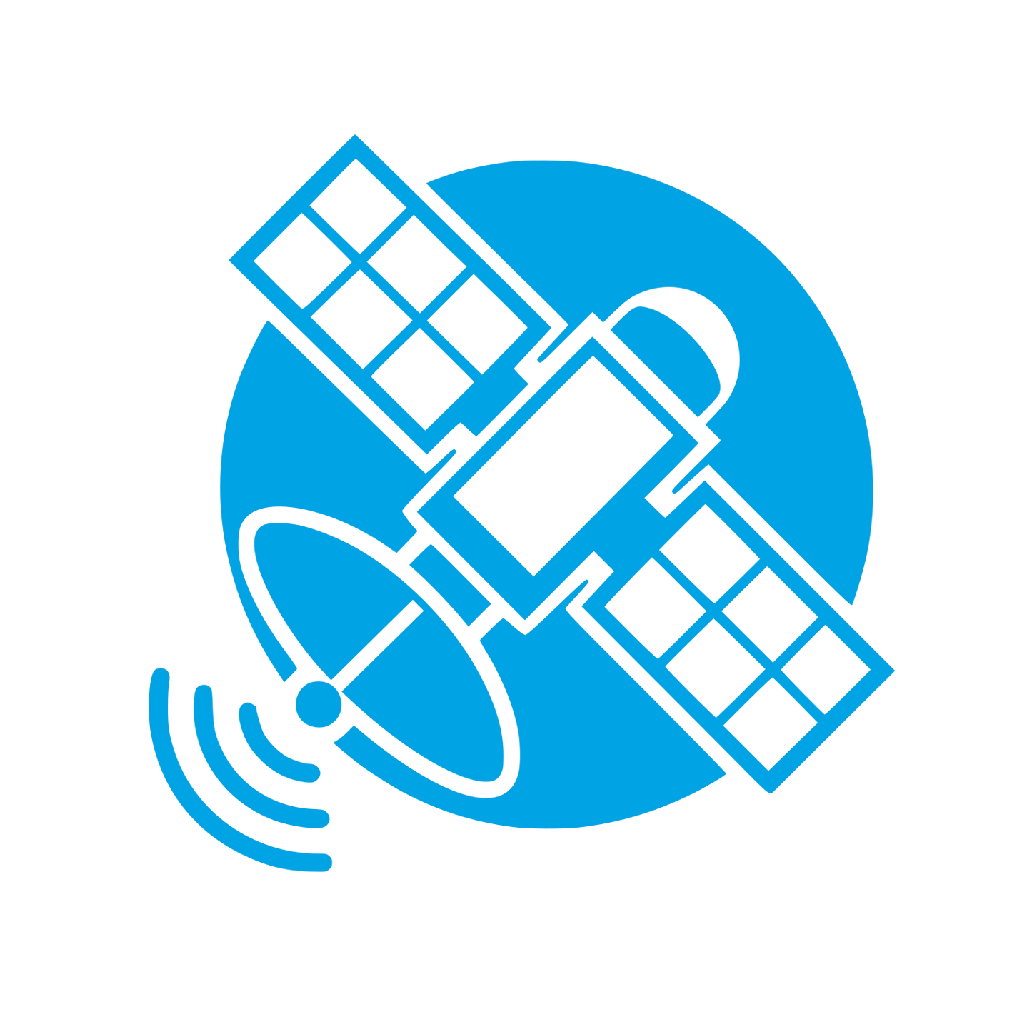 Satellite Dish Signal Logo #00a3e4